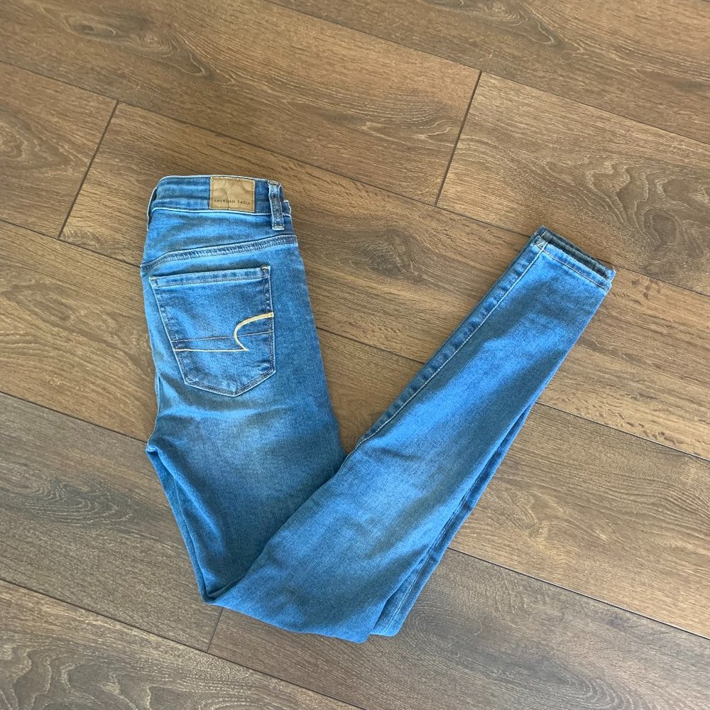 AEO Jeans, High Waist Stretch, Size 2, Long